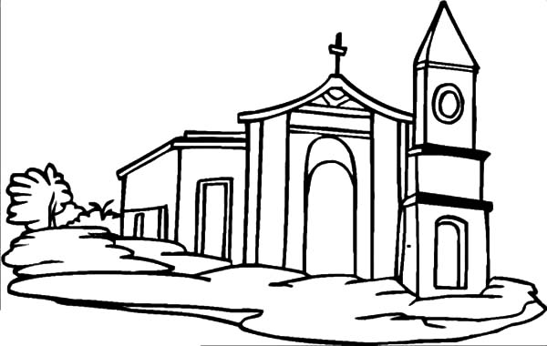 600x380 How To Draw Church Coloring Pages Best Place To Color