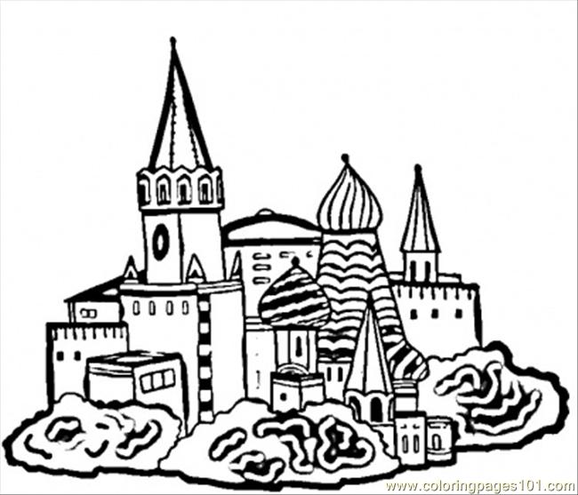 650x557 Russian Churches Coloring Page