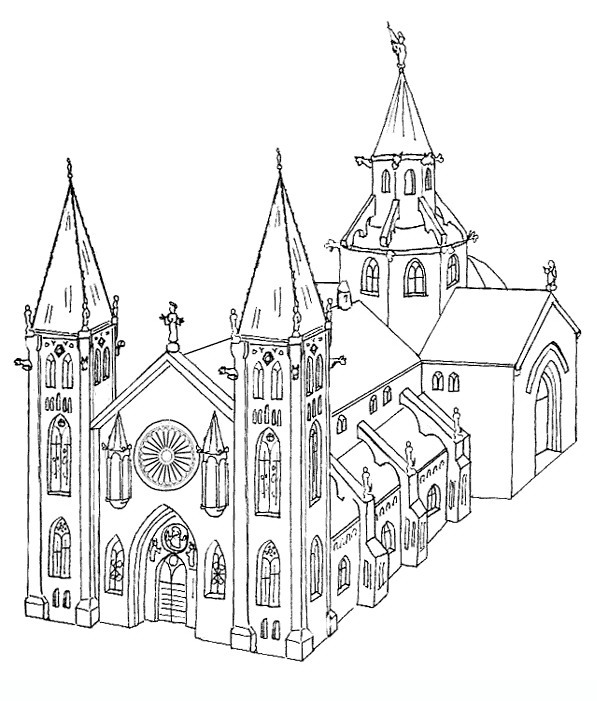 597x701 Churches 3 Adult Coloring Pages Coloring 4 Adult
