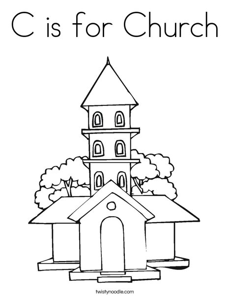 468x605 C Is For Church Coloring Page