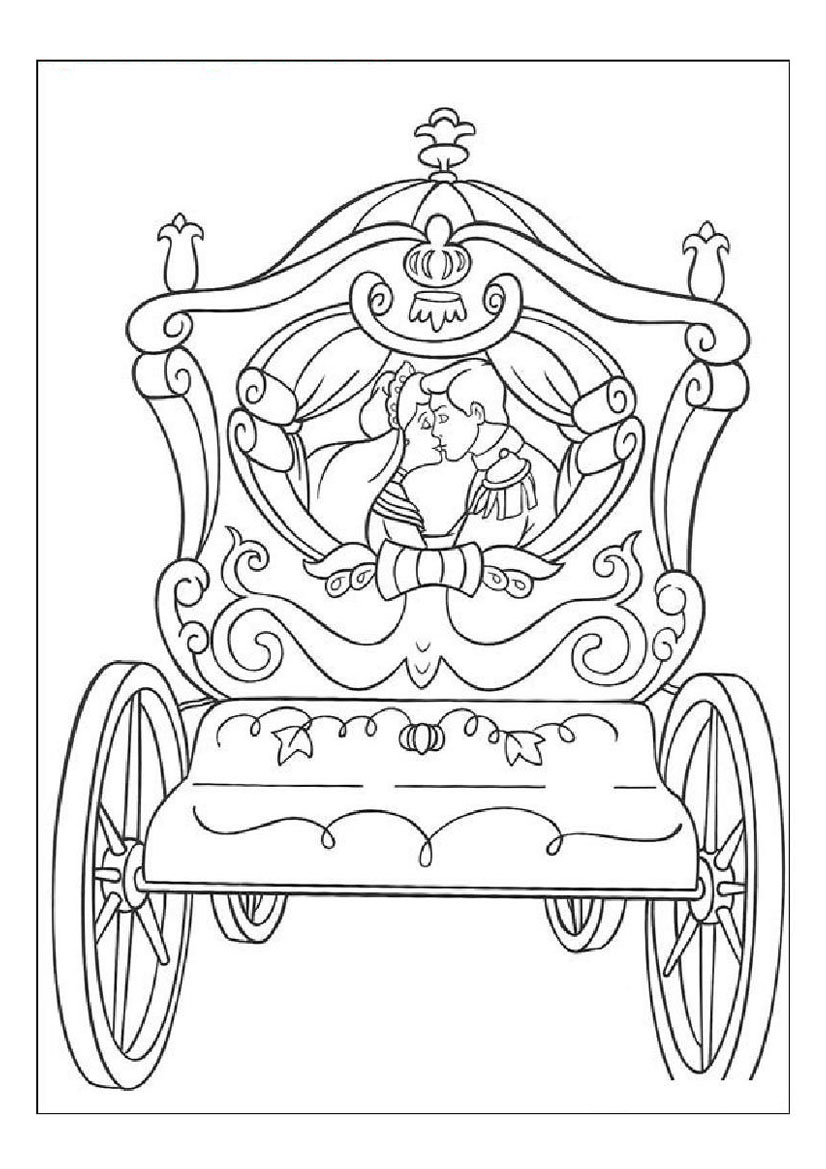 826x1169 Cinderella And Prince Charming Kissing Free Coloring Pages