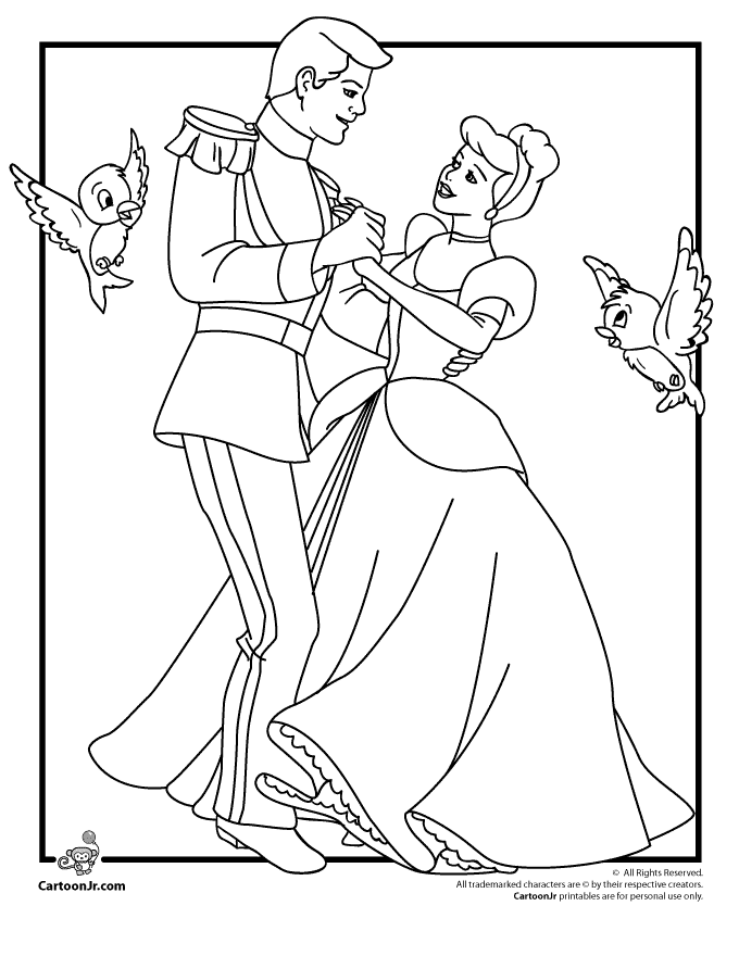 680x880 Disney's Cinderella Coloring Pages Cinderella And Prince Charming
