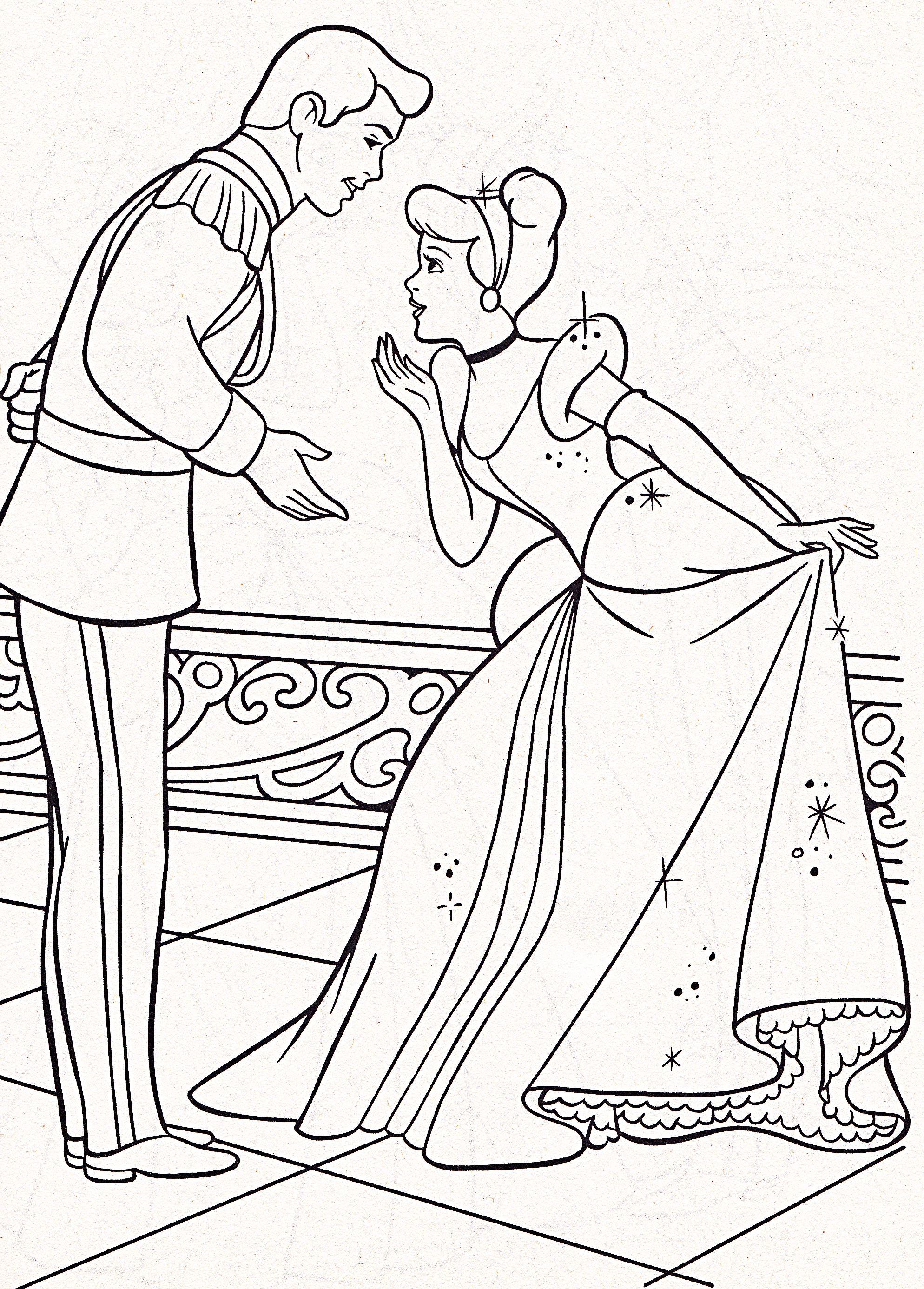 1988x2773 Cinderella And Prince Charming Coloring Pages Download Free