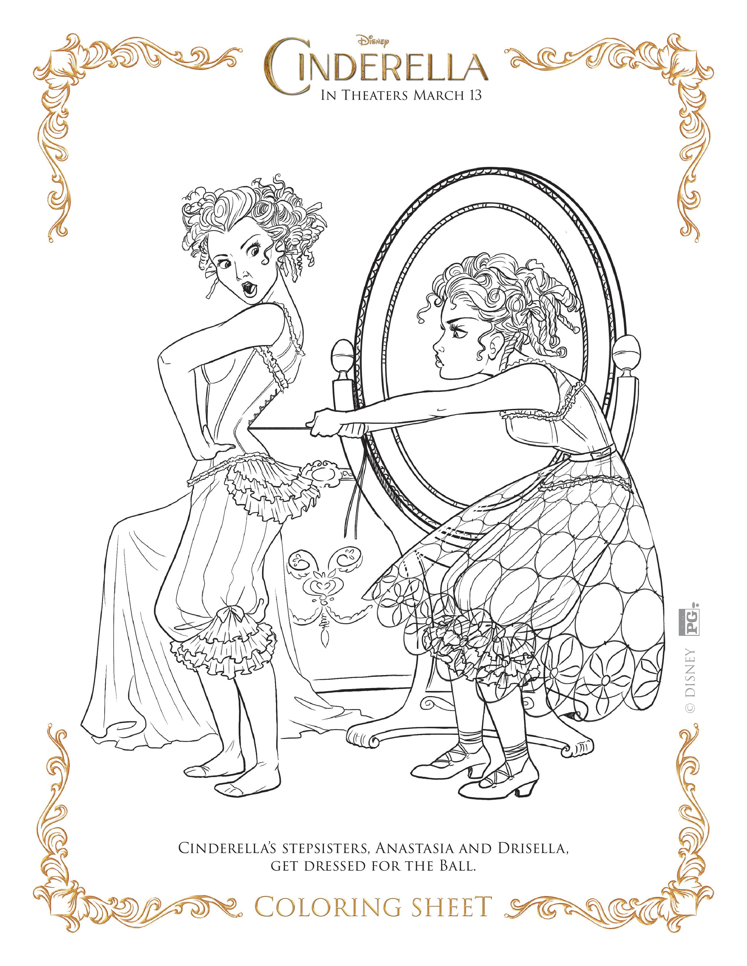 2550x3300 New Disney's Cinderella Coloring Pages And Activity Sheets