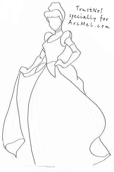 400x600 How To Draw Cinderella Step By Step