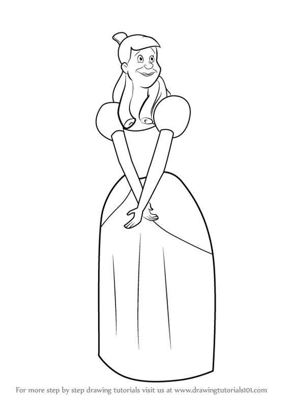 566x800 Step By Step How To Draw Anastasia From Cinderella