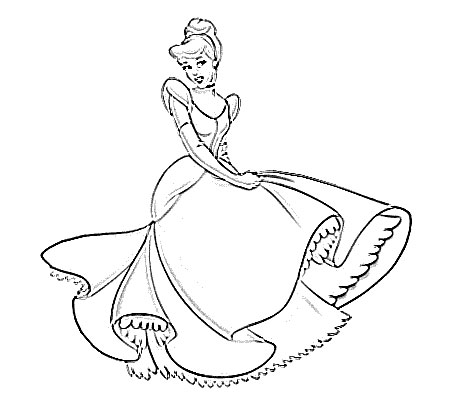 450x400 Cinderella Cartoon Sketch