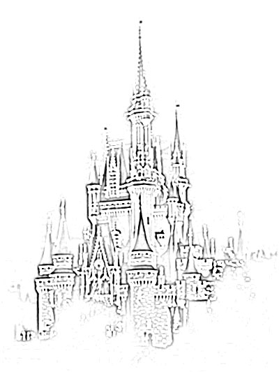 400x533 Disney Cinderella Castle Sketch