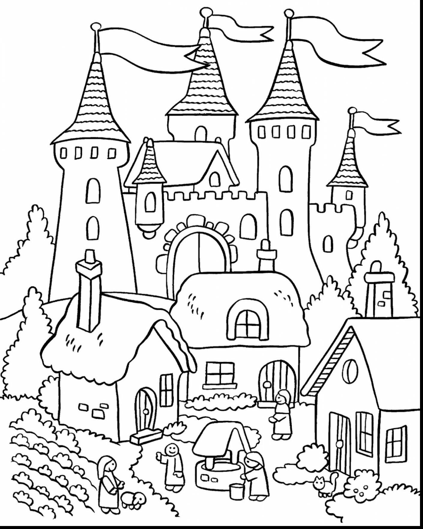 1409x1760 Castle Coloring Pages