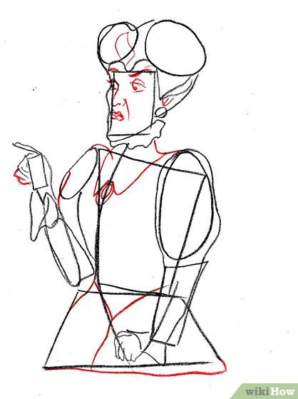418x559 How To Draw Lady Tremaine From Cinderella 8 Steps (With Pictures)