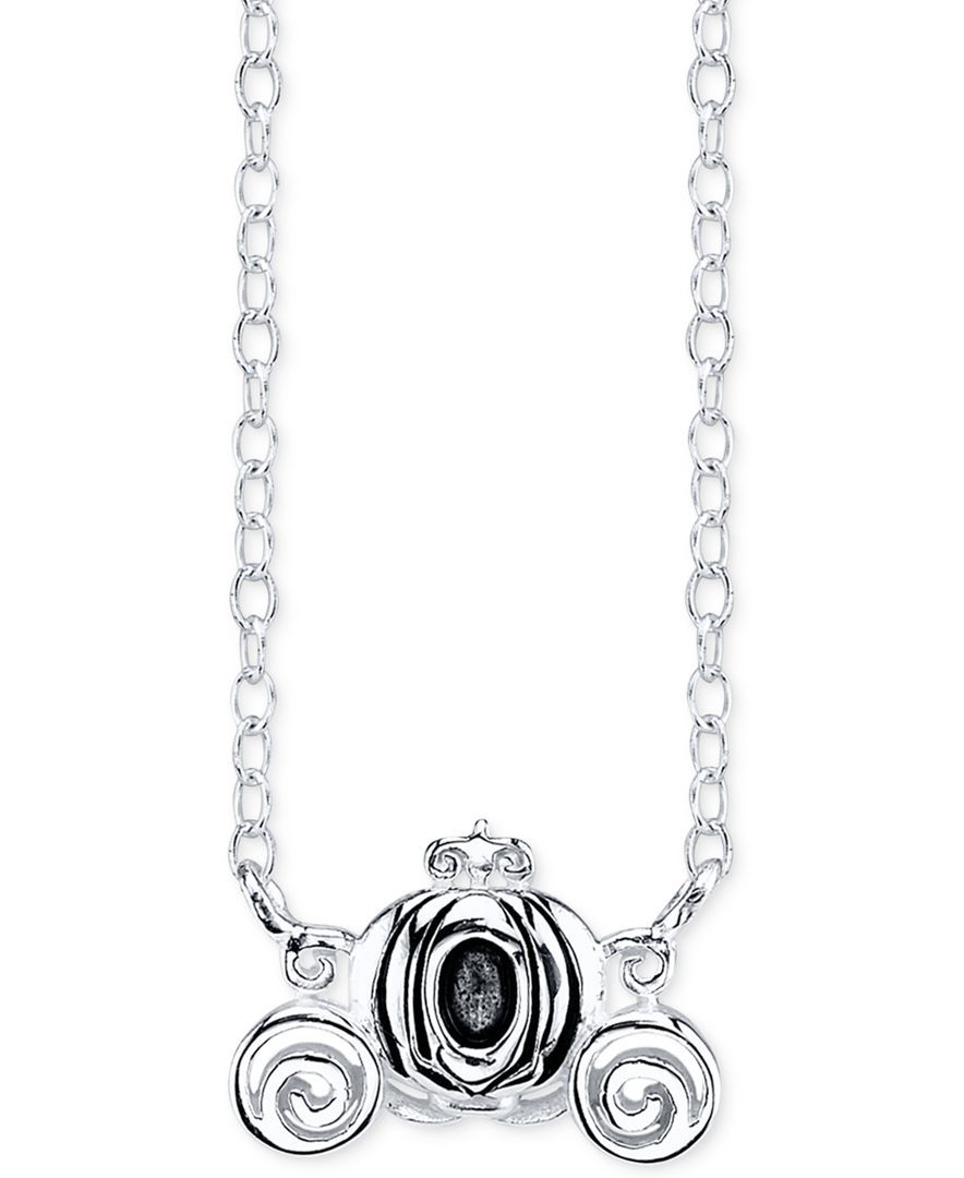 884x1080 Disney Cinderella Carriage Pendant Necklace In Sterling Silver