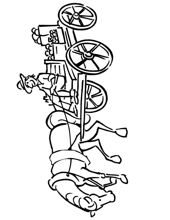 660x854 Horse And Carriage Coloring Pages