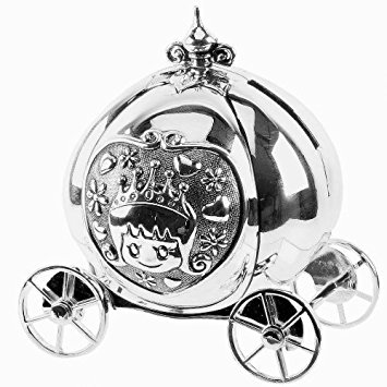 355x355 Bambino Silver Plated Cinderella Pumpkin Coach Money Box Savings