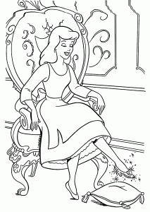 213x300 Slipper For Cinderella Coloring Pages For Kids, Printable Free
