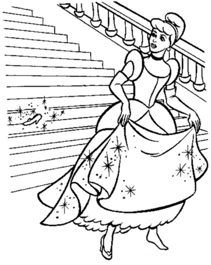 418x525 Cinderella Glass Slipper Left Coloring Pages Coloring Pages