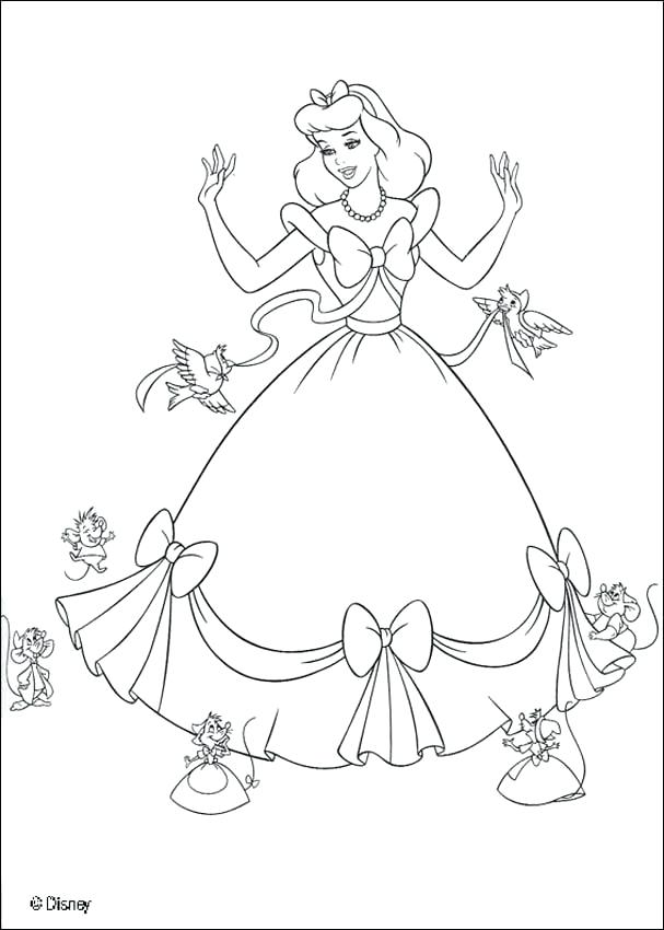 607x850 Coloring Pages Cinderella