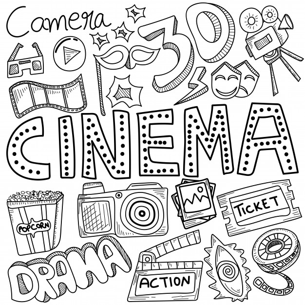 626x626 Cinema, Movie, Film Doodles Vector Premium Download