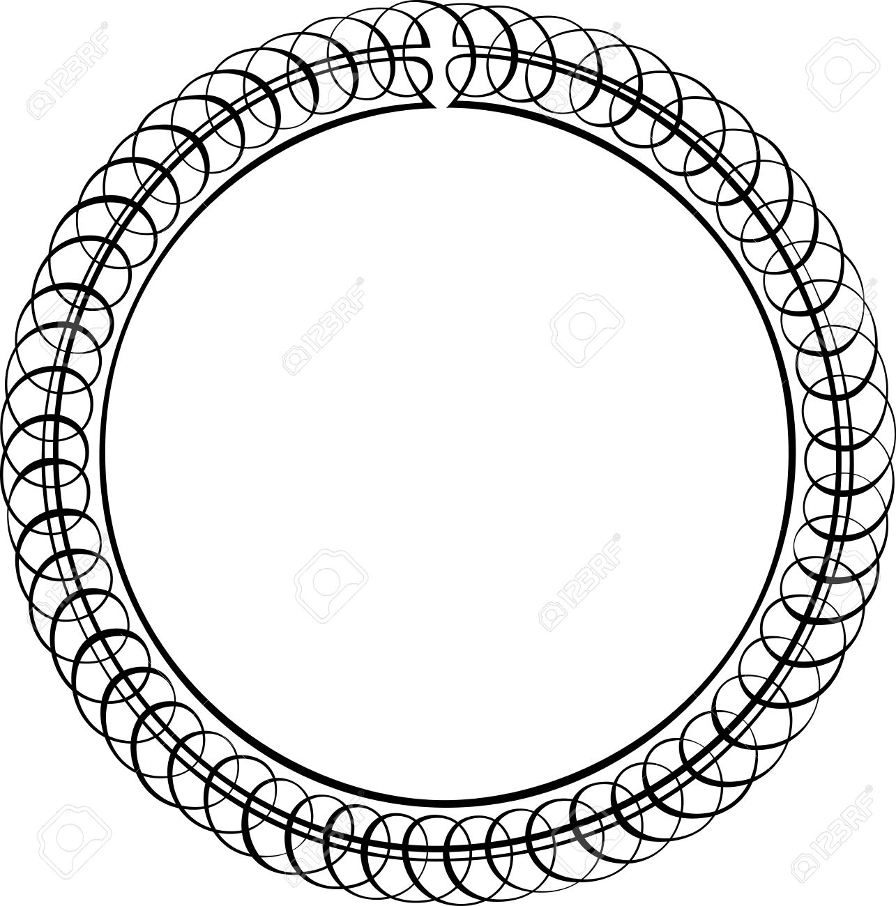 1285x1300 Calligraphic Vector Design Border, Circle Shape Royalty Free