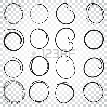 450x450 Hand Drawn Circles Icon Set. Collection Of Pencil Sketch Symbols