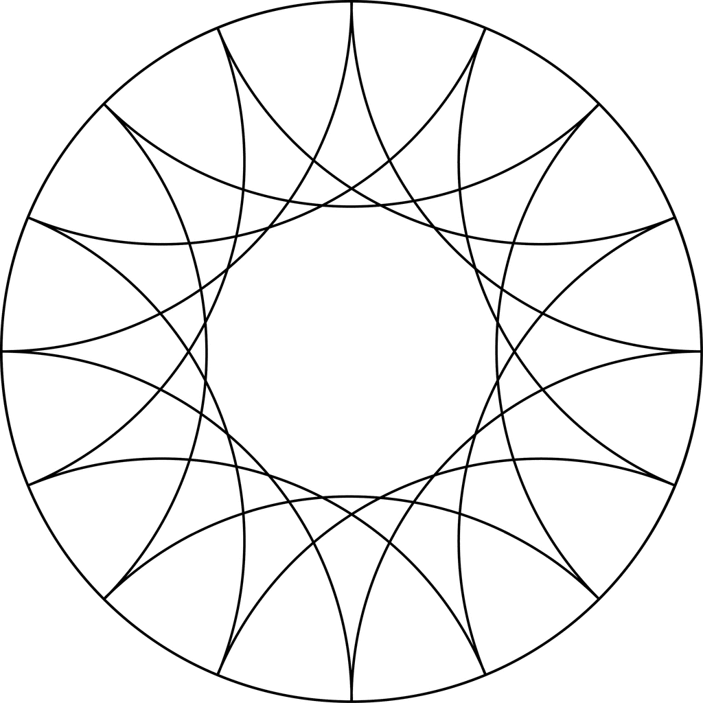 1024x1024 Reflected Arcs Of 4 Circles In A Circle Clipart Etc