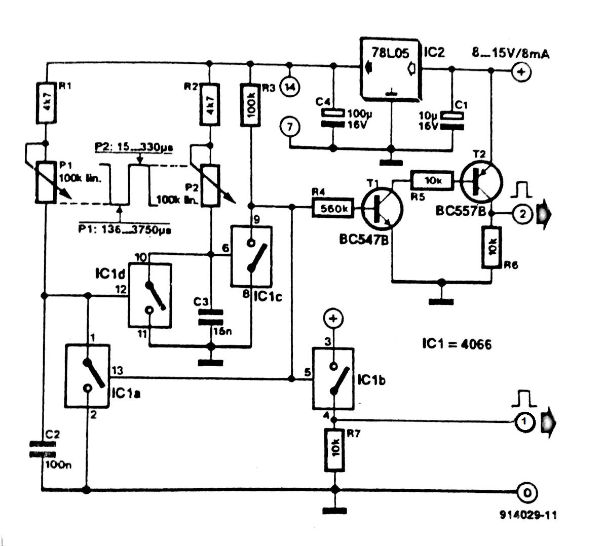 1190x1078 Pulse Generator With One 4066 Circuit Diagram