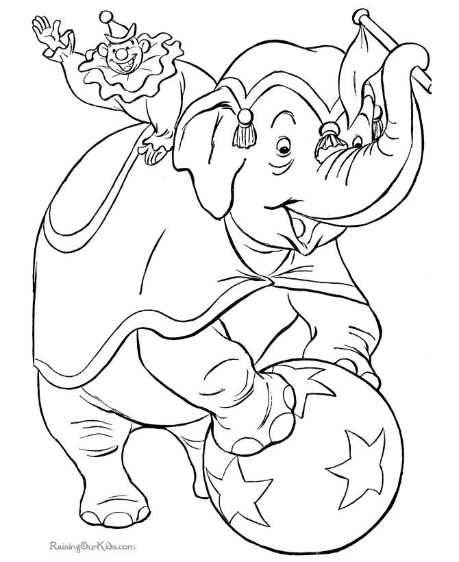 670x820 Circus Elephant Coloring Page Embroidery Critters