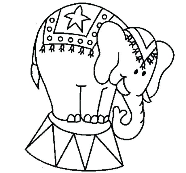 600x558 Elephant Coloring Pages Performing Circus Elephant Coloring Pages