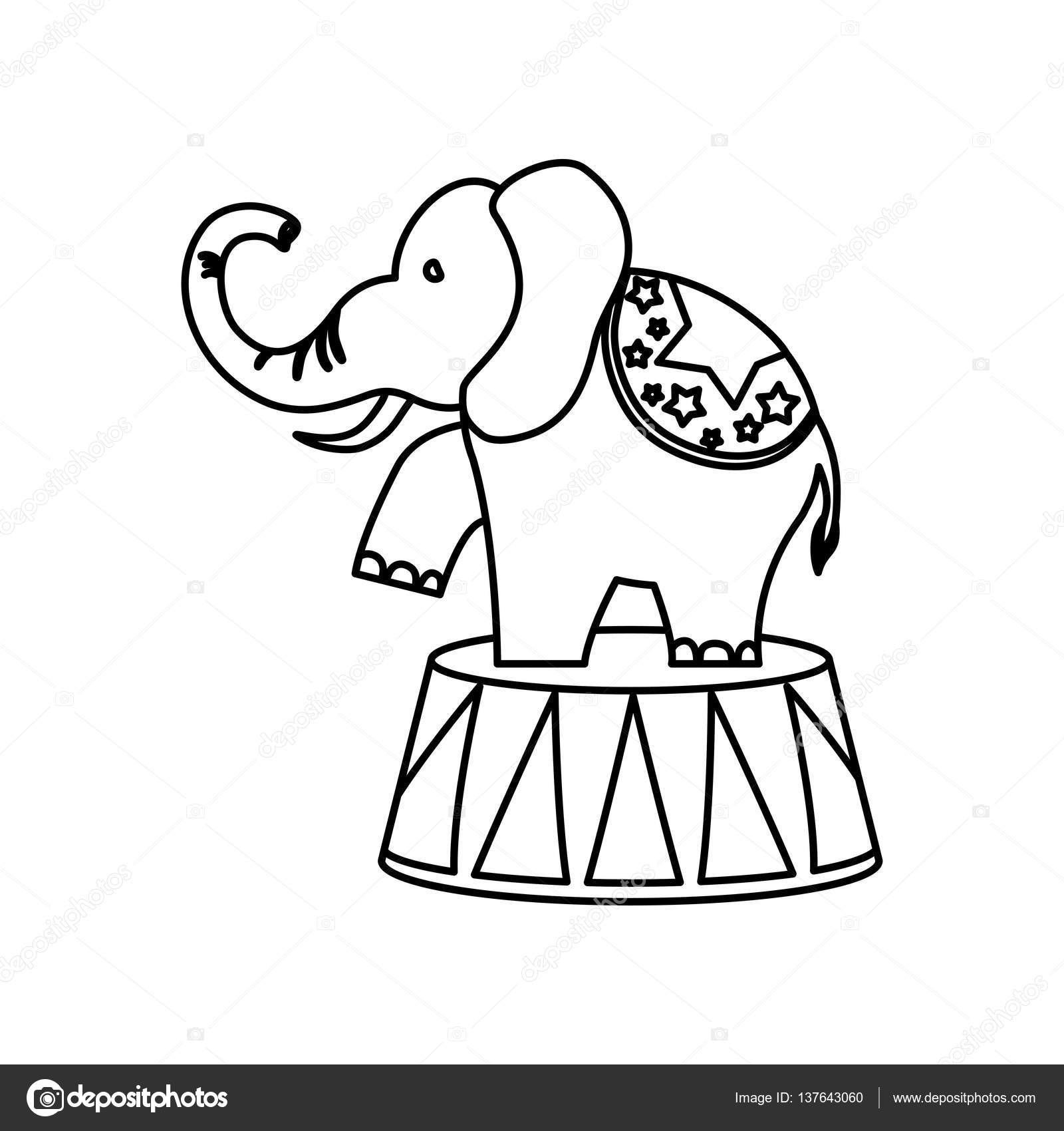 1600x1700 Circus Elephant Cartoon Stock Vector Djv