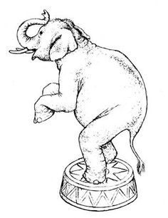 236x306 Vintage Circus Elephant On A Ball