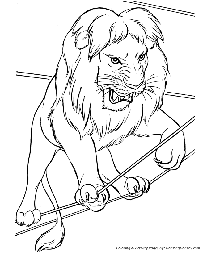 670x820 Circus Animal Coloring Pages Printable Performing Circus Lion