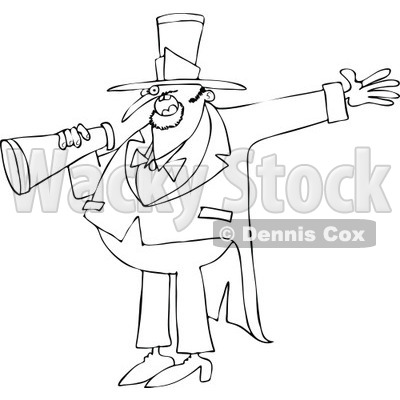 400x400 Ofn Outlined Circus Ringmaster Man Makingnnnouncement