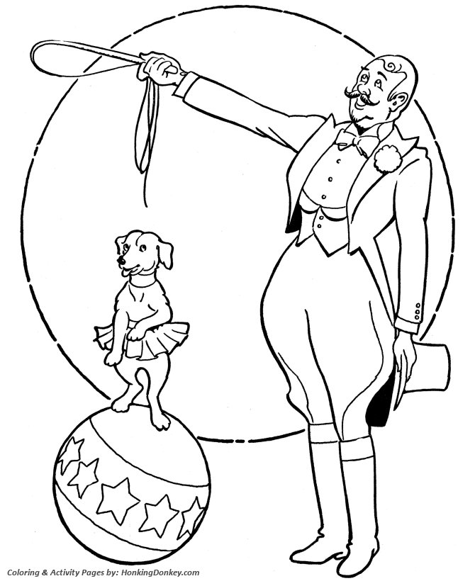 670x820 Circus Animal Coloring Pages Printable Performing Circus Dog
