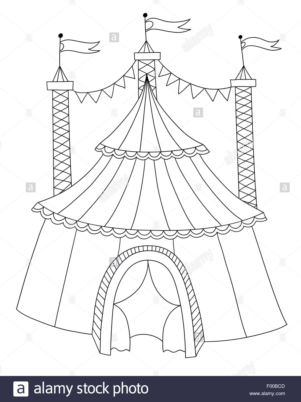 1039x1390 Black And White Line Art Illustration Of Circus Tent Stock Vector