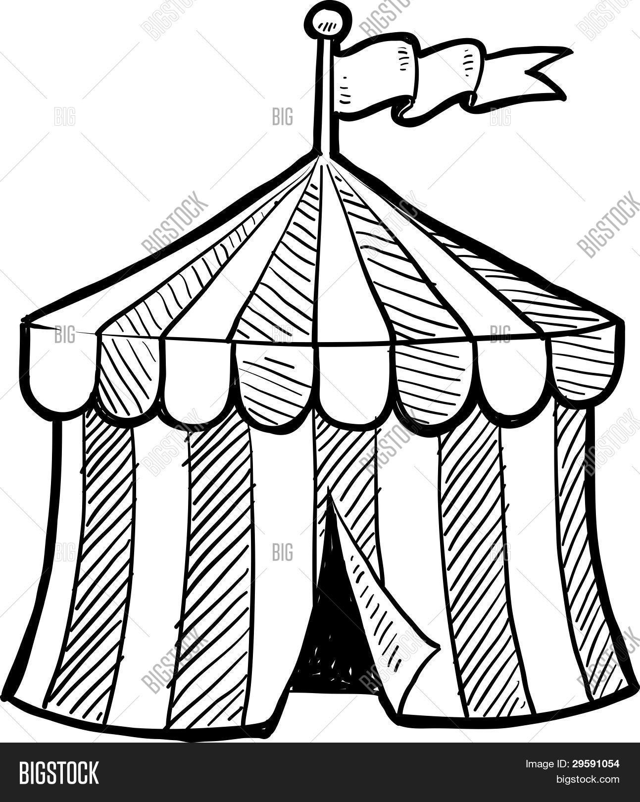 1293x1620 Circus Tent Sketch Vector Amp Photo Bigstock