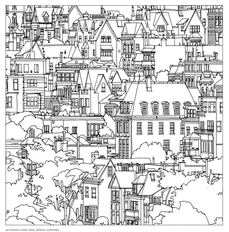 743x754 San Francisco, Steve Mcdonald's Colouring Book Fantastic Cities