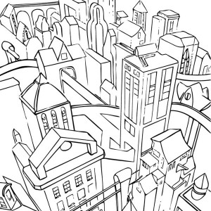 300x300 Drawing City Scenes Coloring Page For Kids Drawing City Scenes