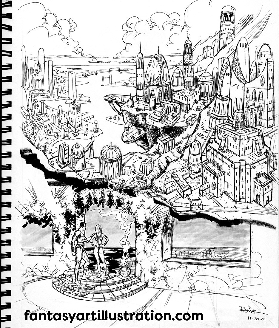 935x1100 Drawing Fantasy Backgrounds