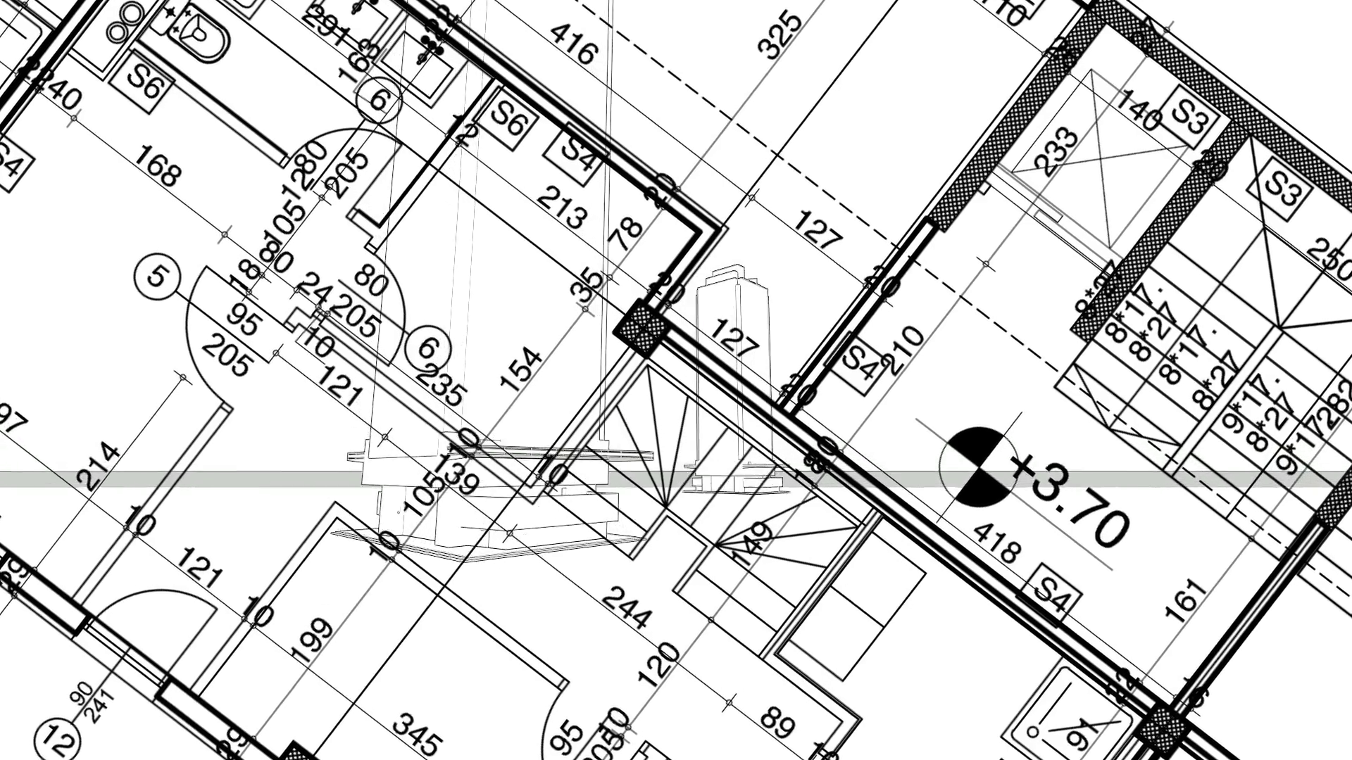 1920x1080 Abstract Architecture Background Blueprint House Plan With Sketch