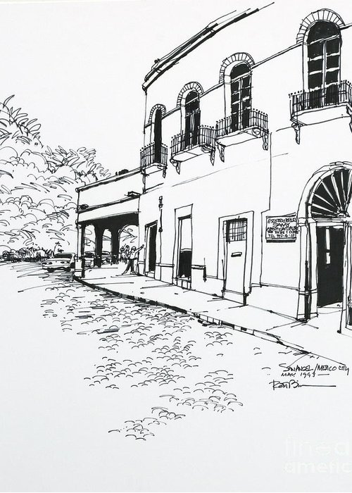 500x700 Mexico City San Angel Building Greeting Card For Sale By Robert