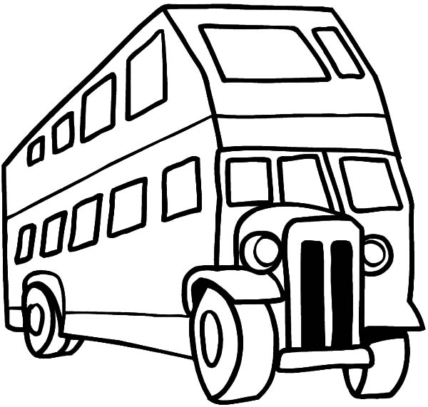 600x571 An Antique City Bus Coloring Pages