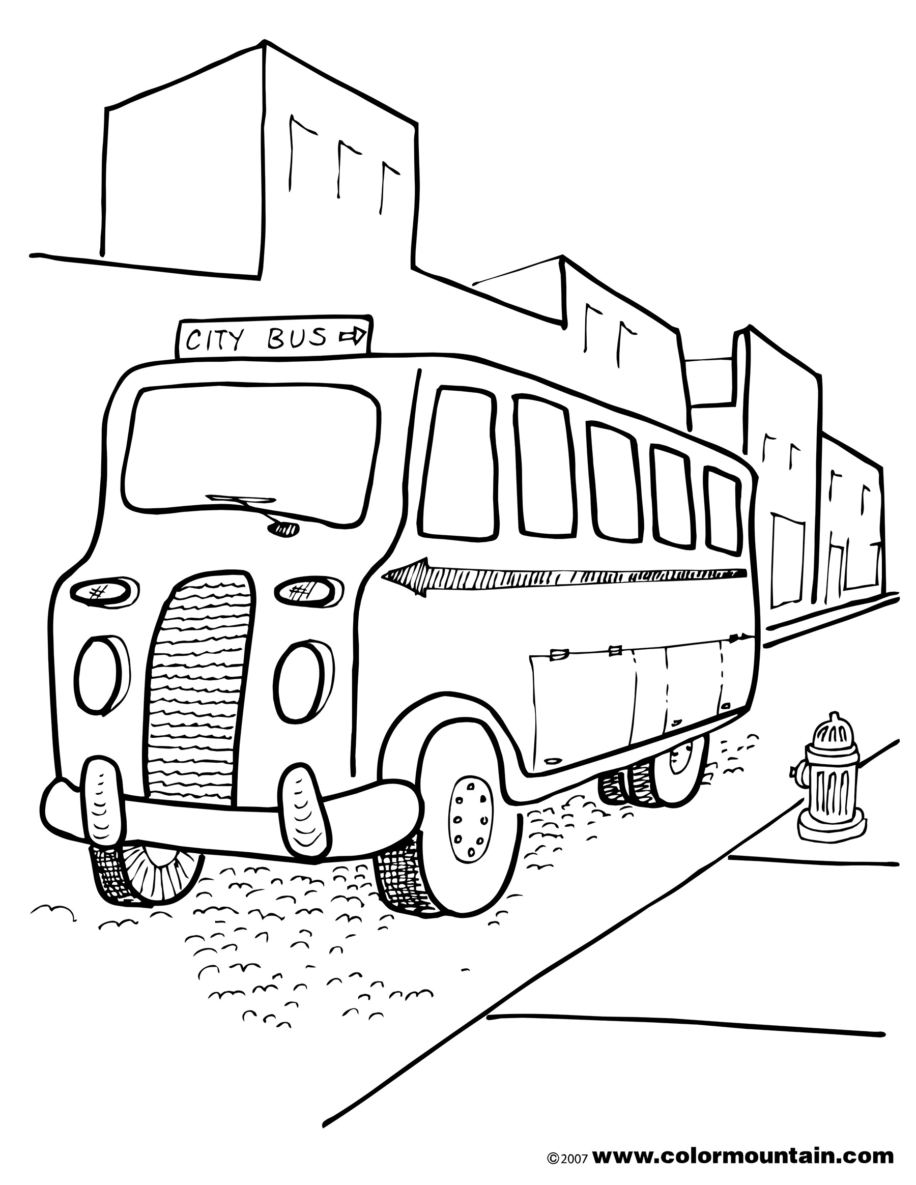 1800x2329 Free City Bus Printable Picture