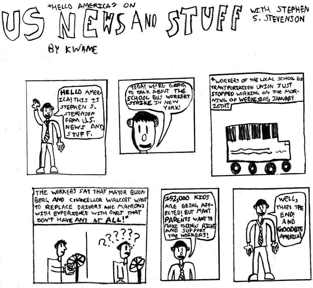 1024x943 Kids Draw The News Bus Strike Comic Strip