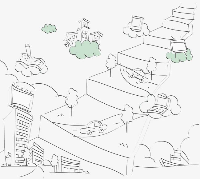 650x582 City Streets, Automobile, Cartoon Hand Drawing Png Image For Free