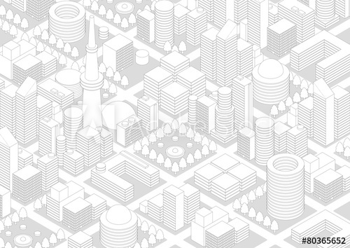 500x354 City Landscape Line Drawing