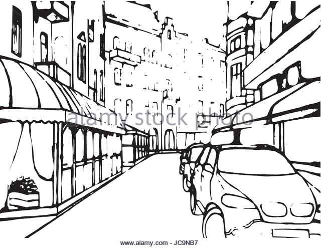 640x495 Cityscape Drawing Design Vector Illustration Stock Photos