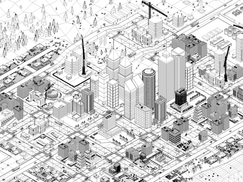 800x600 Low Poly Megapolis City Premium Pack (Landscape, Buildings