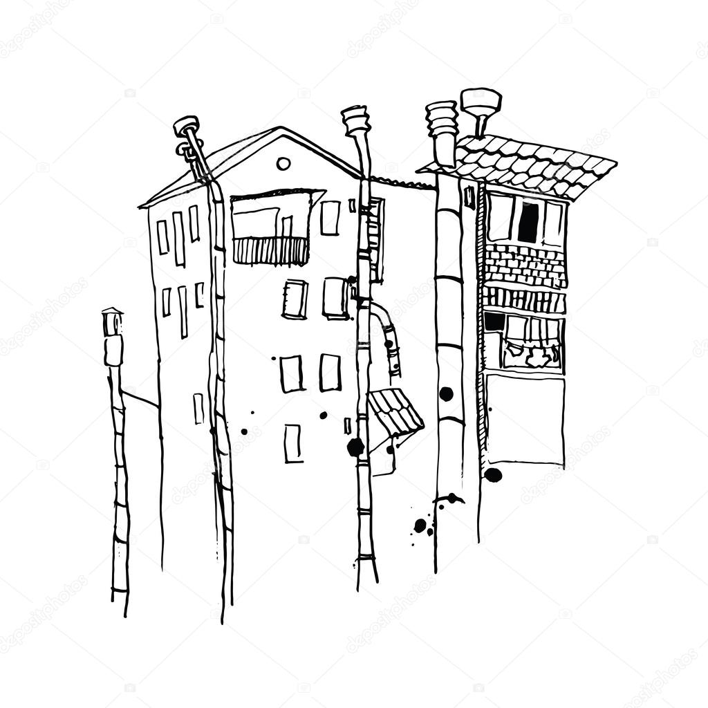 1024x1024 Vector City Line Landscape Stock Vector Terentyevayulia