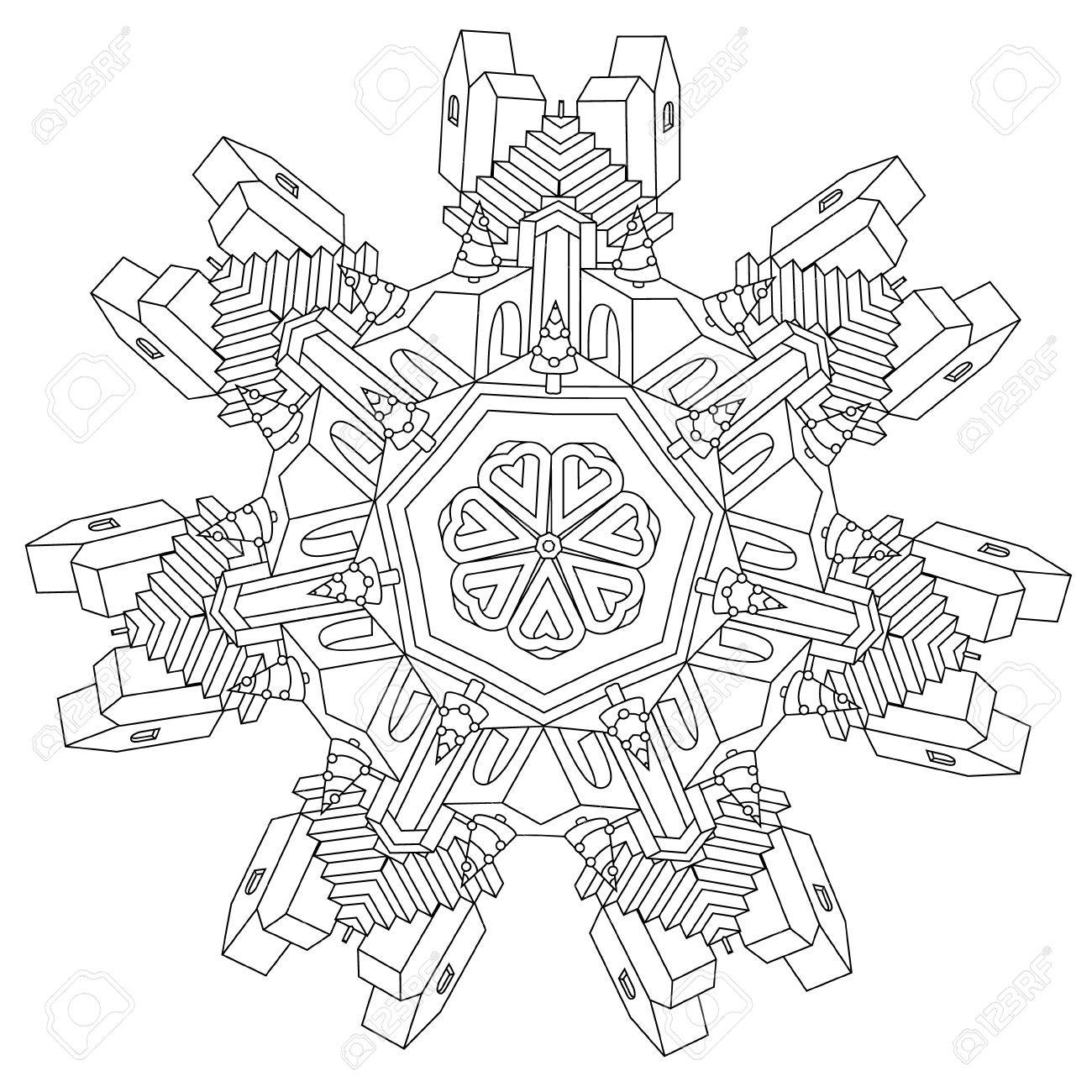 1300x1300 Drawing Of A Non Existent Unreal City Maze With Houses, Walls