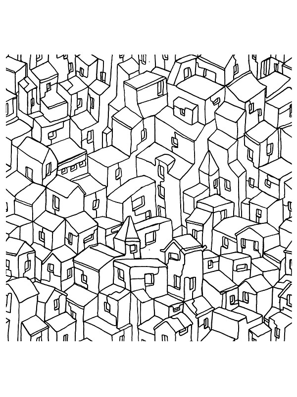 600x800 Endless One Line City Stickers By Garrettleaver Redbubble