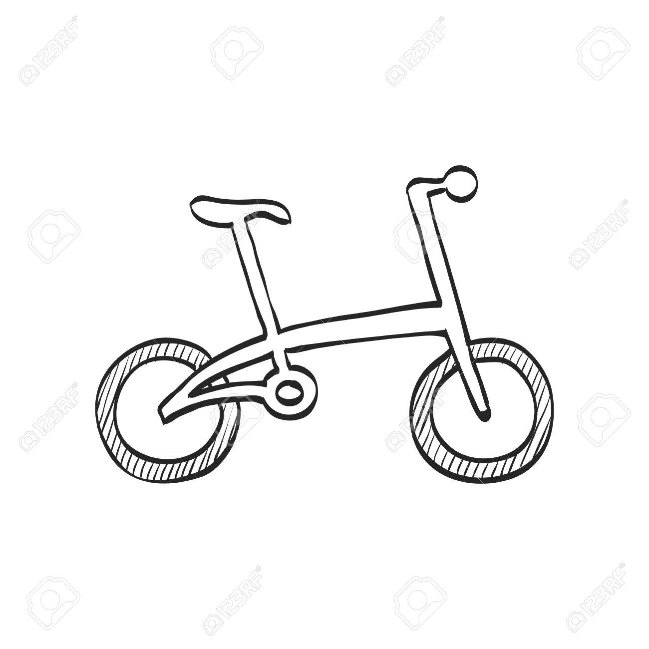1300x1300 Bicycle Icon In Doodle Sketch Lines. Sport Cycling Road City
